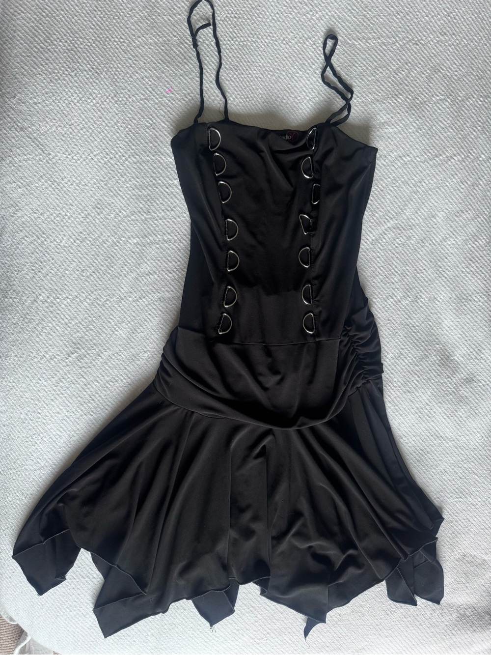 Studio Y Y2K Black Spaghetti-Strap Dress with Fairy Dress S/M Flaw*